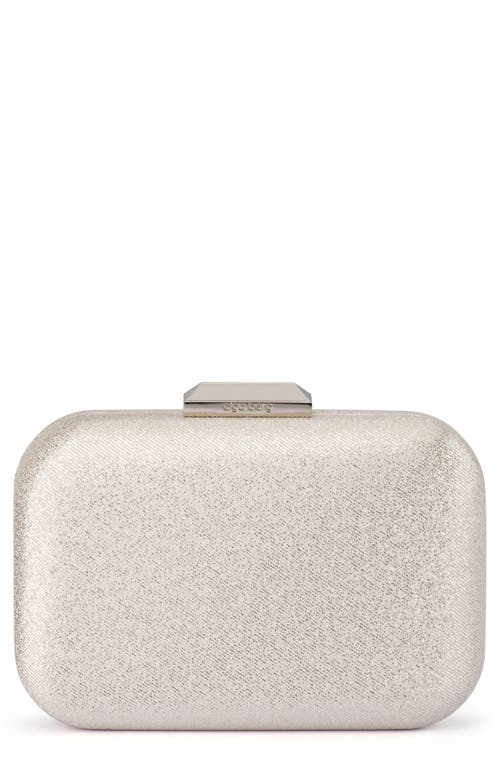 Shop Olga Berg Tamar Metallic Frame Clutch In Silver