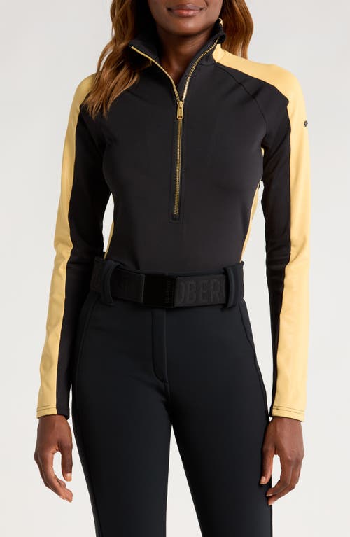 Shop Goldbergh Royal Ski Pully Half Zip Top In Black/gold