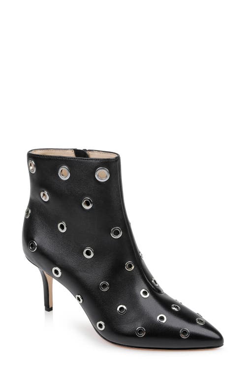 Shop L Agence L'agence Clarette Ii Bootie In Black Leather Silver Grommets