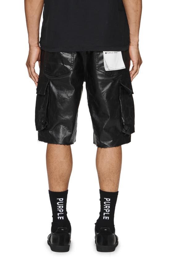 Shop Purple Brand Coated Cargo Shorts In Black