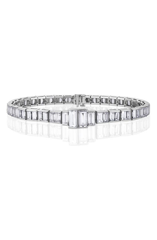 Shop Mindi Mond Icon Diamond Lovers Line Bracelet In Platinum