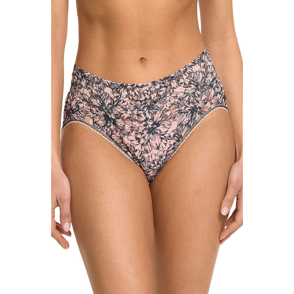 Hanky Panky Printed Signature Lace French Brief In Outline Neutral