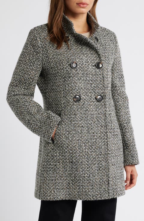 Stand Collar Double Breasted Coat