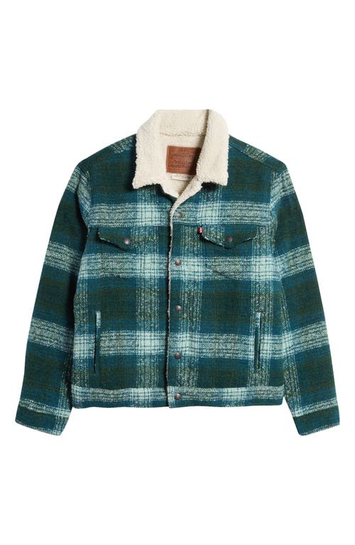 LEVI'S LEVI'S TYPE 3 PLAID HIGH PILE FLEECE LINED TRUCKER JACKET