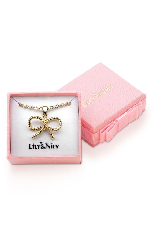 Shop Lily Nily Kids' Bow Twist Pendant Necklace In Gold