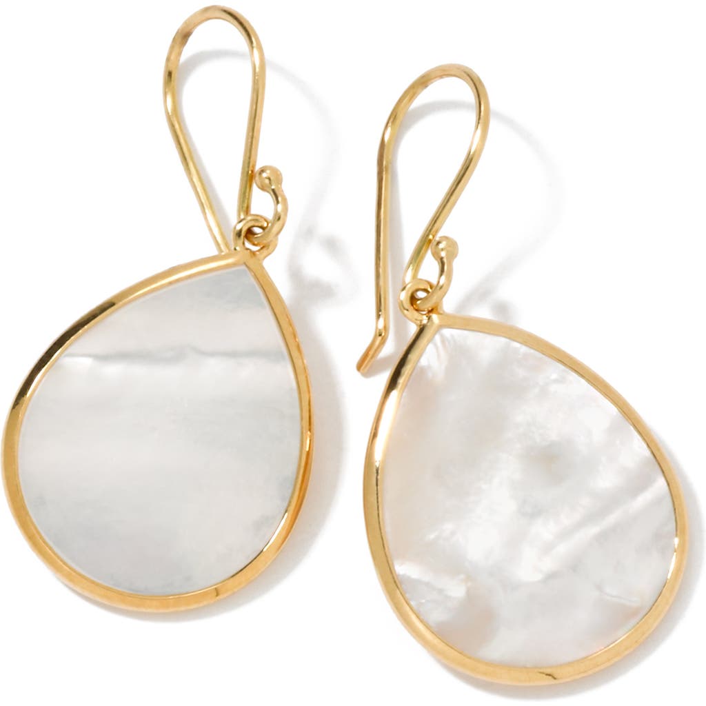 Shop Ippolita Rock Candy Mini Mother Of Pearl Teardrop Earrings In Yellow Gold/mother Of Pearl