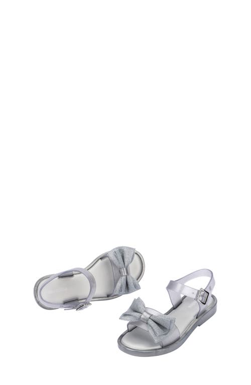 Mini Melissa Melissa Kids' Mar Sweet Ankle Strap Sandal In Pearl Silver/silver