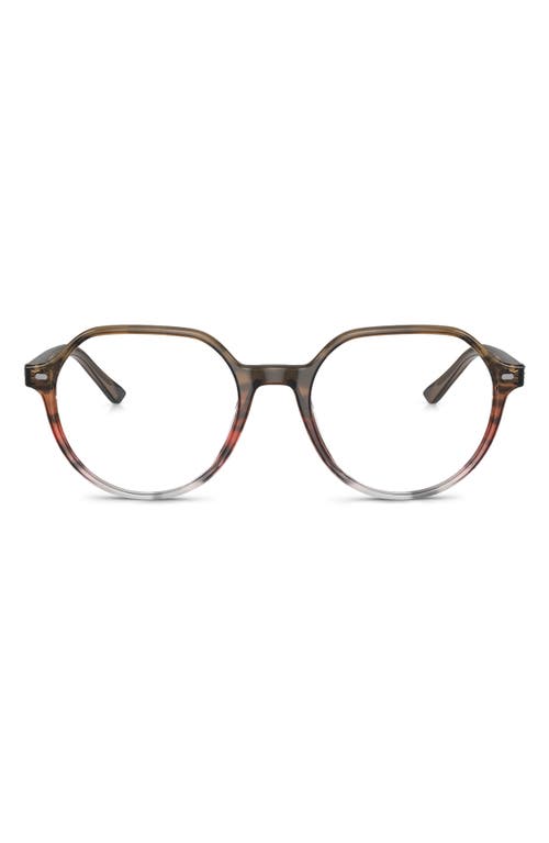 Ray-Ban Thalia 49mm Small Round Optical Glasses in Brown Gradient at Nordstrom