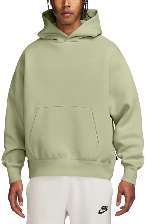 Shop Nike Reimagined Oversize Tech Fleece Hoodie In Olive Aura/olive Aura