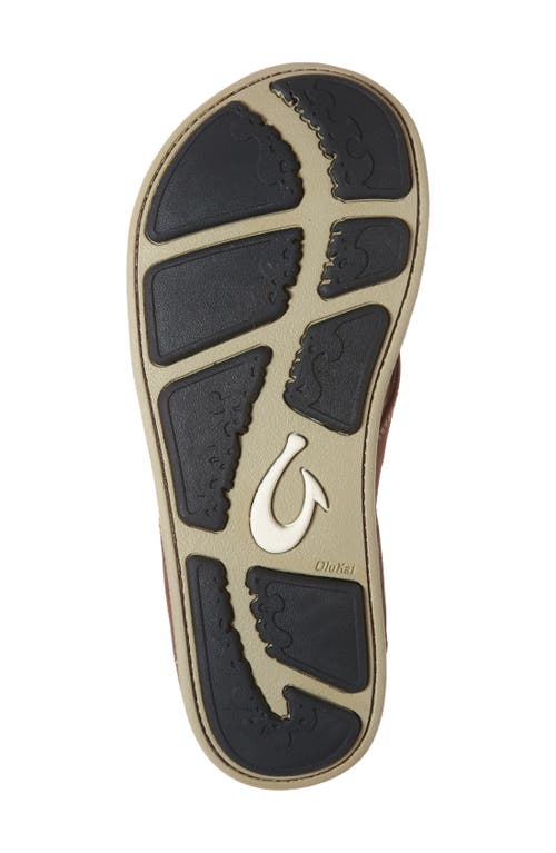 Shop Olukai 'nui' Leather Flip Flop In Rum/rum