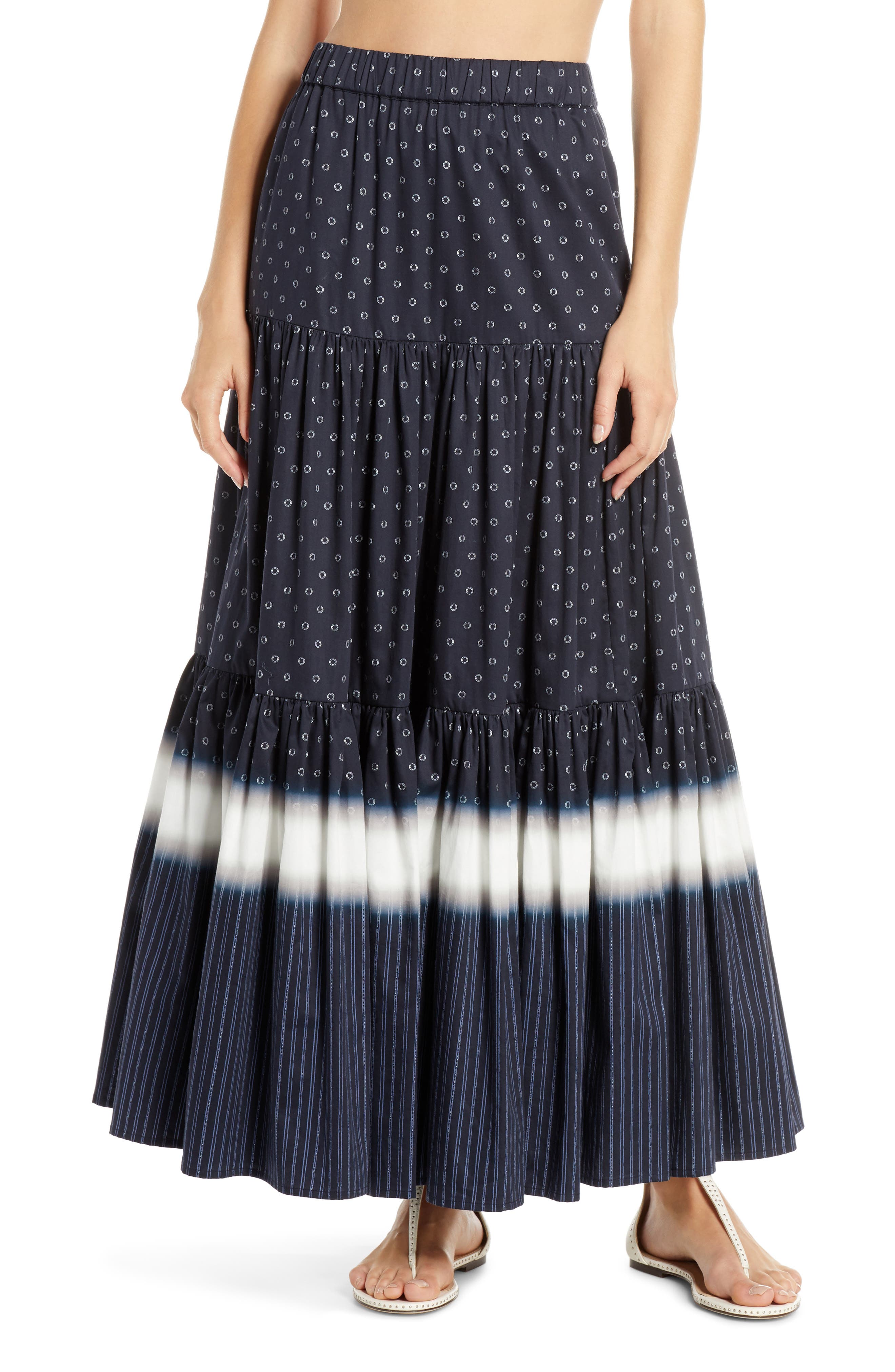 Tory Burch Shibori Stripe Cover-Up Skirt