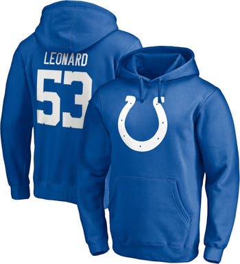 FANATICS Men's Fanatics Branded Shaquille Leonard Royal Indianapolis Colts  Player Icon Name & Number Fitted Pullover Hoodie