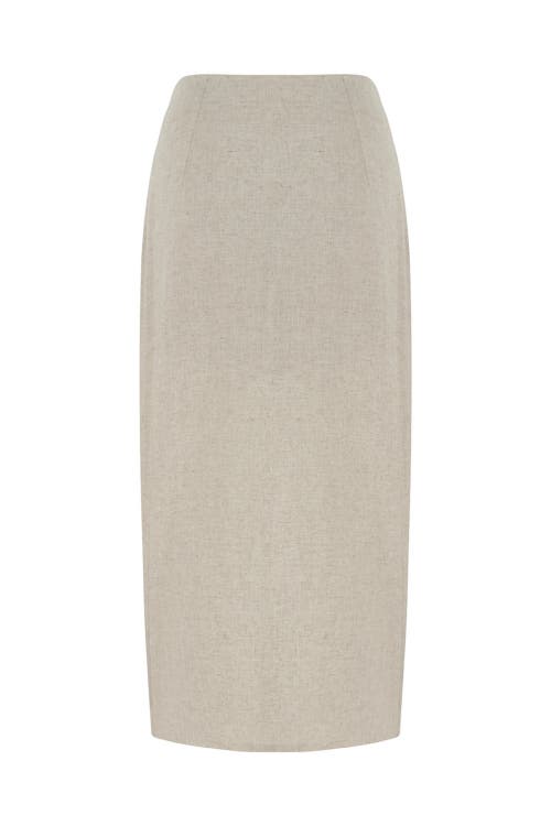 Shop Nocturne Pencil Skirt With Slit In Beige