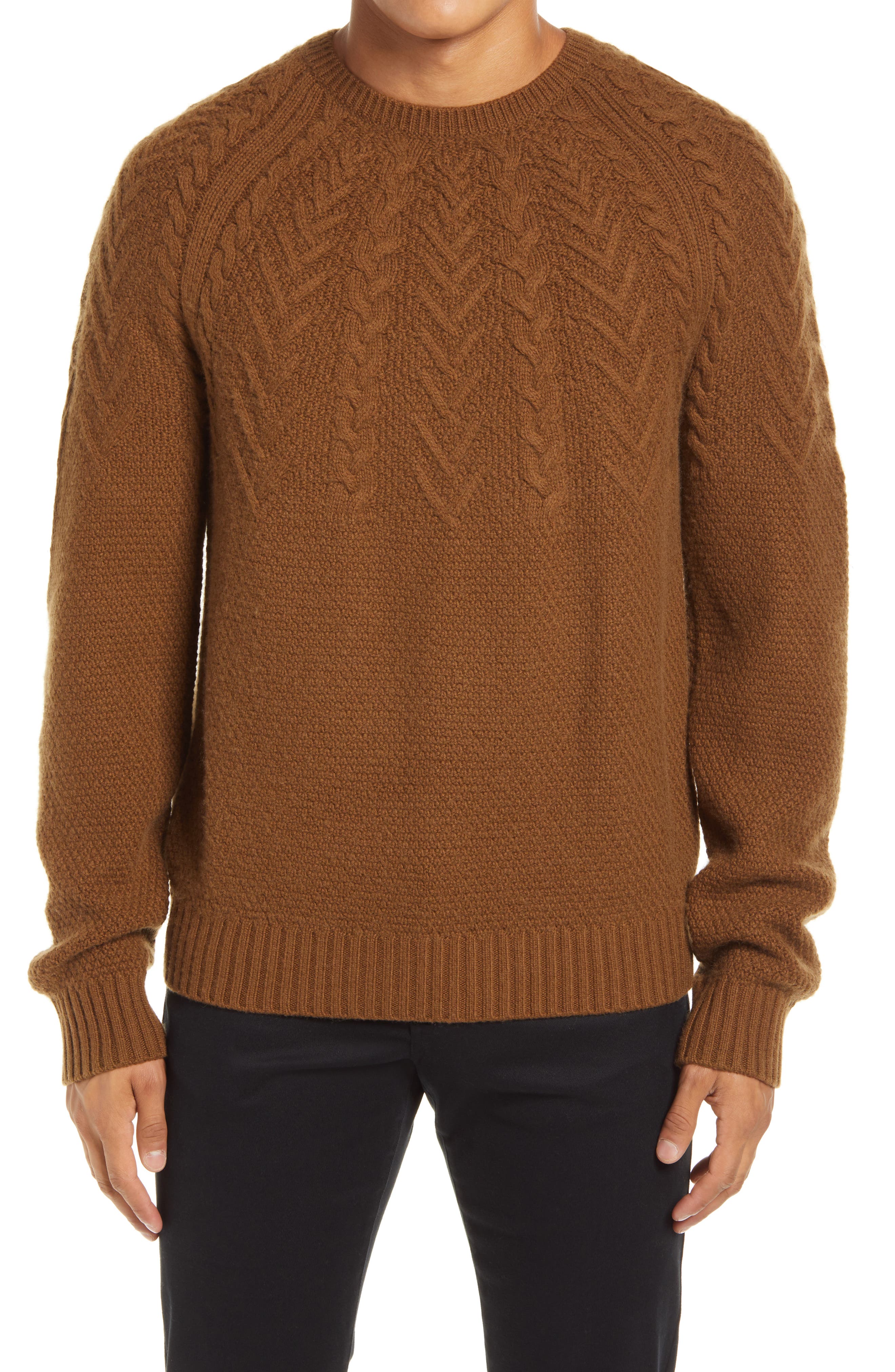 vince open knit cashmere cable crew