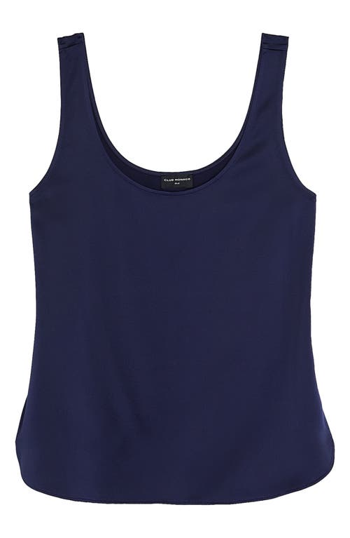 Shop Club Monaco Silk Charmeuse Tank In 410 - Navy/bleu Marine