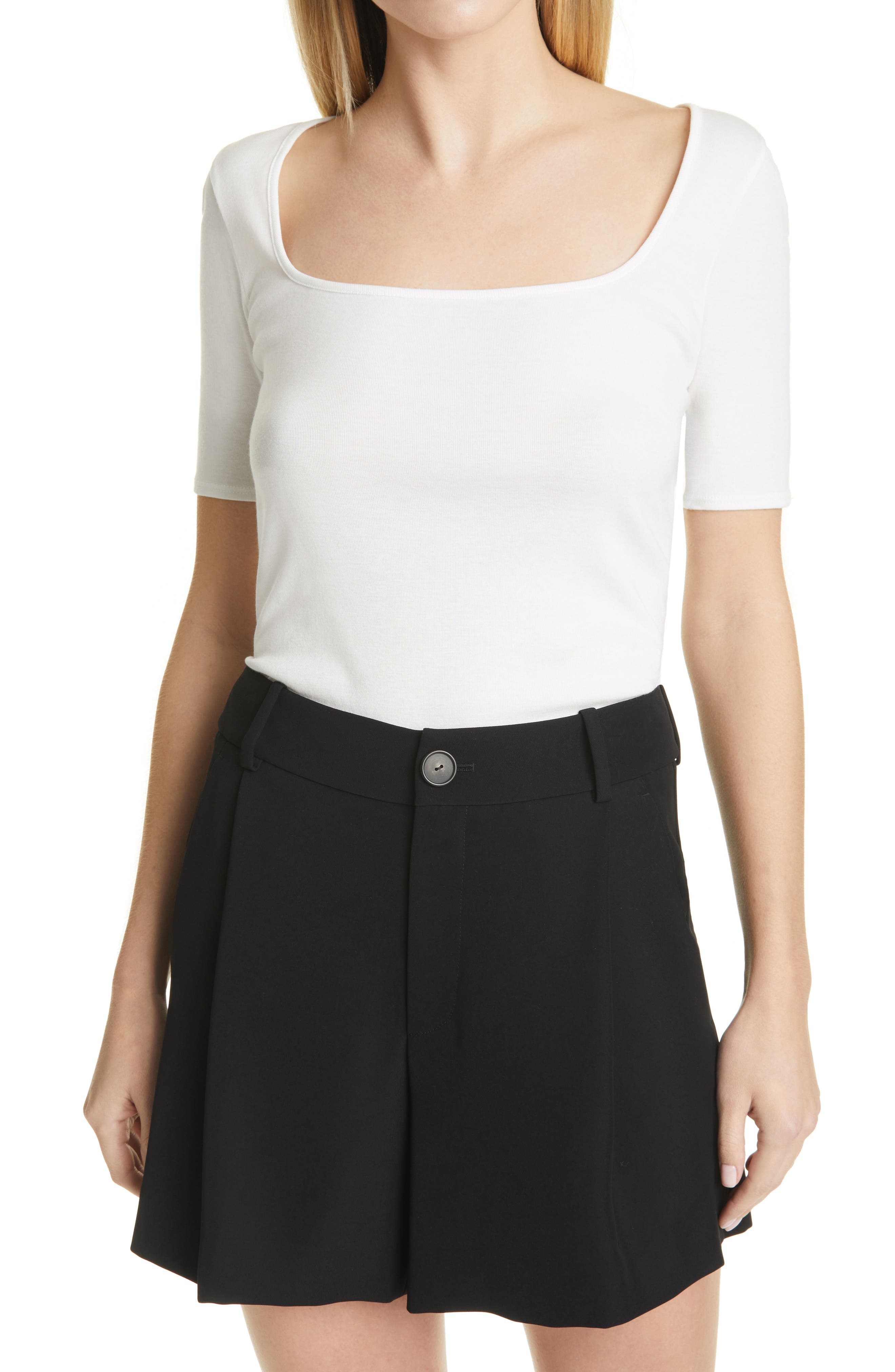 Vince Short Sleeve Square Neck Top 