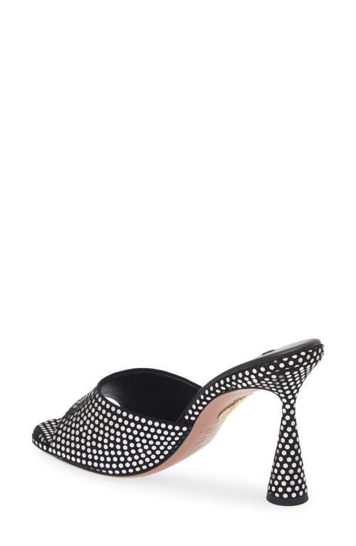 Shop Aquazzura Max Paillette Embellished Slide Sandal In Black/silver