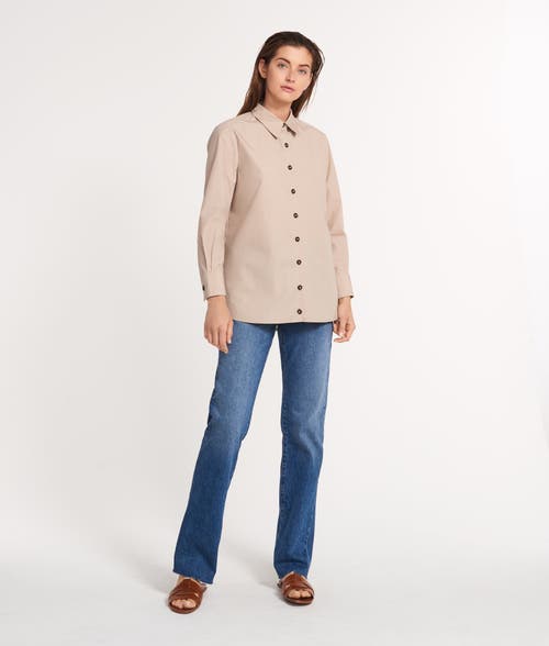 Ansea The Poplin Button Down Shirt In Khaki