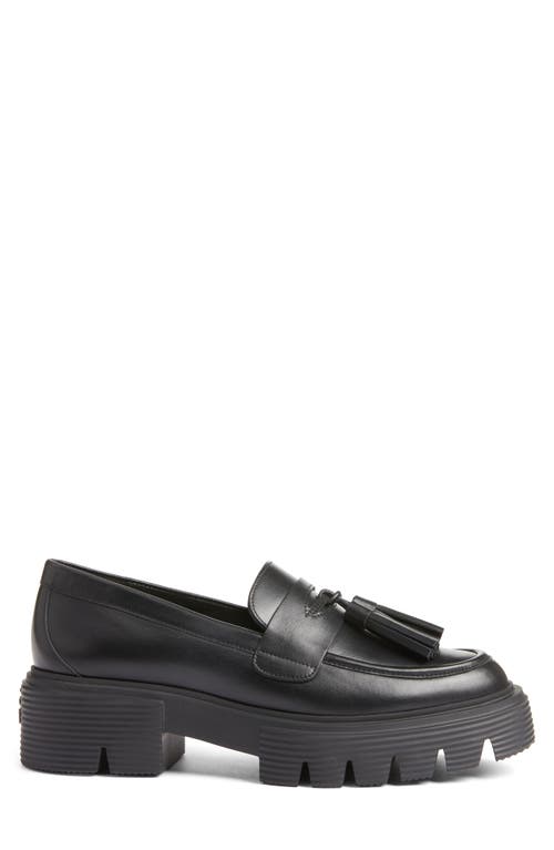 Shop Stuart Weitzman Nolita Tassel Loafer In Black Smooth Calf