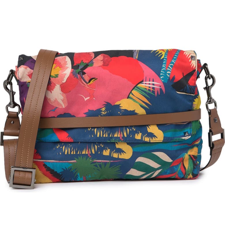 VALENTINO Small Messenger Bag, Main, color, Y11 DEEP CUIR