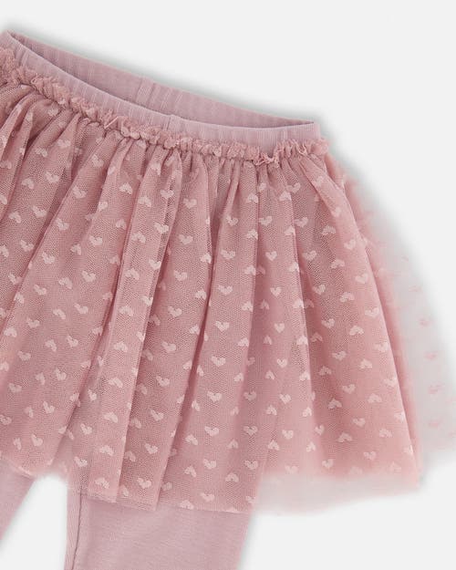 Shop Deux Par Deux Baby Girl's Leggings With Tulle Skirt Lilac In Keepsake Lilac