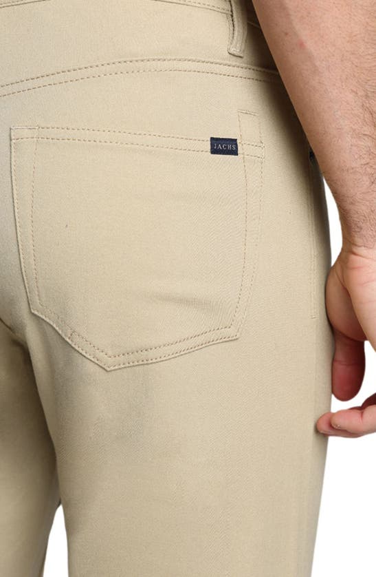 Shop Jachs Straight Leg Stretch Twill 5-pocket Pants In Khaki