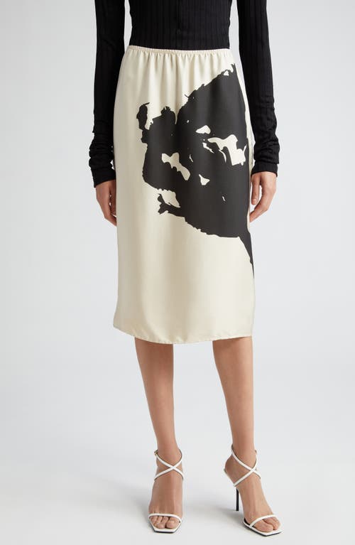 Floral Organic Silk Skirt in Cream