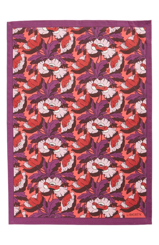 Shop Liberty London Set Of 2 Poppy Butterfield Tea Towels In Purple