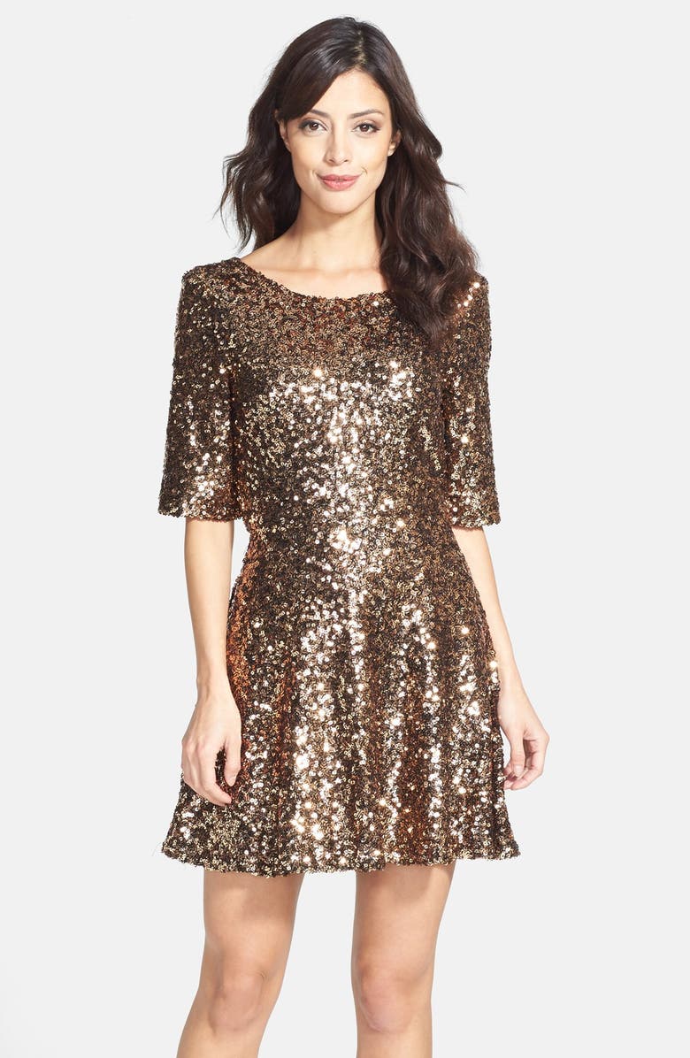 French Connection 'Ozlem' Sequin Fit & Flare Dress | Nordstrom