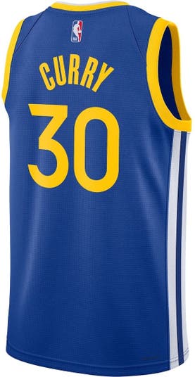 Youth Nike Stephen Curry Royal Golden State Warriors Swingman Badge Jersey  - Icon Edition