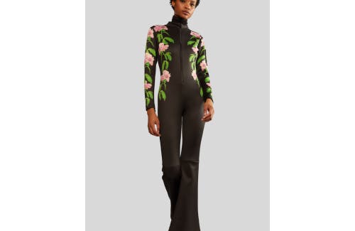 Cynthia Rowley Water Repellent Bonded Ski Suit In Gold