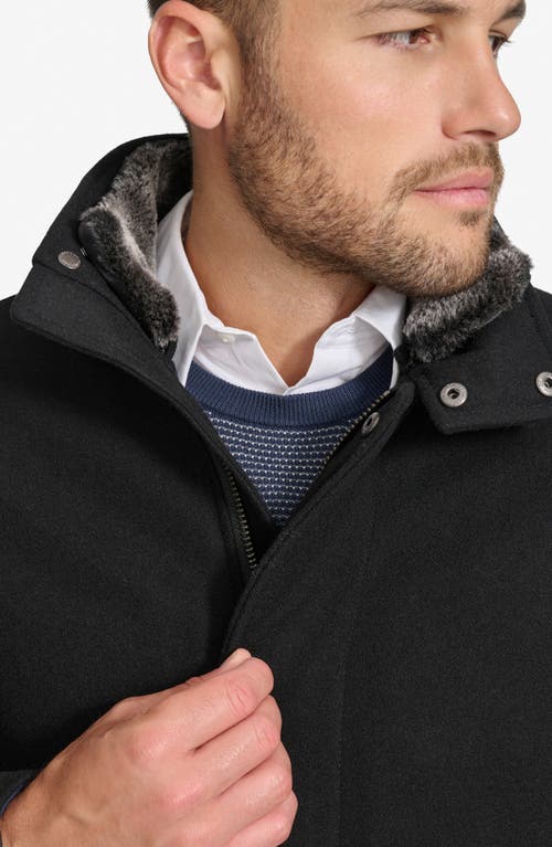 Calvin Klein Men's Flextech Stretch Water-resistant Hooded Stadium Jacket In Black