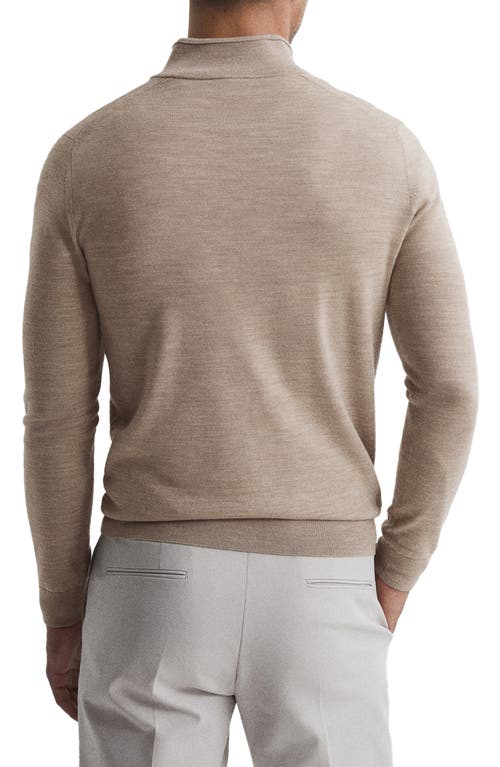 Shop Reiss Blackhall Quarter Zip Wool Sweater In Wheat Melange