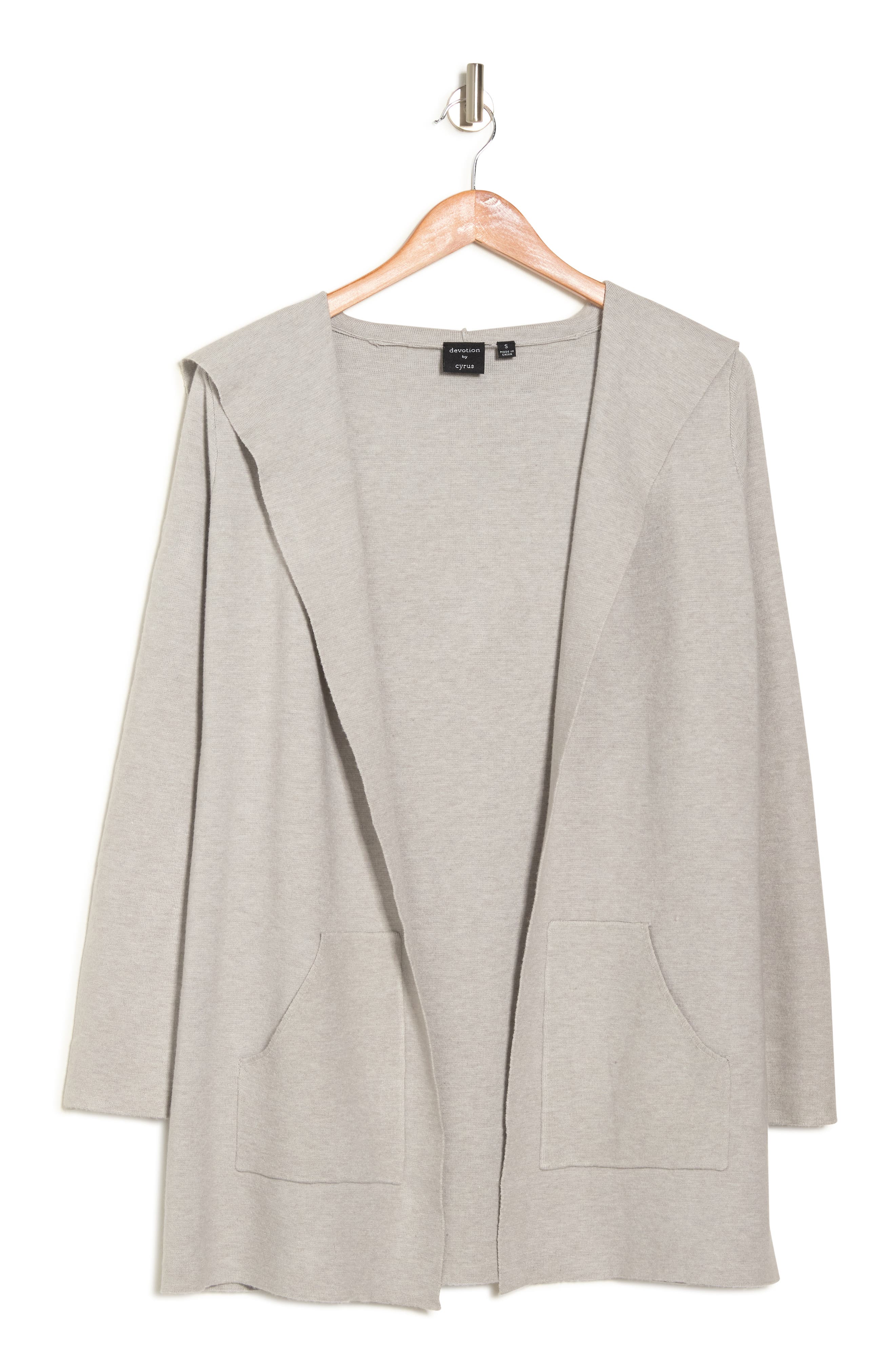 Cyrus Hooded Yummy Cardigan in Ash Heather at Nordstrom Rack, Size Large