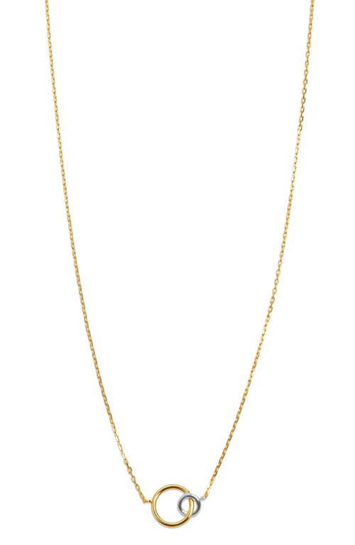 Shop Argento Vivo Sterling Silver Interlock Pendant Necklace In Gold/silver