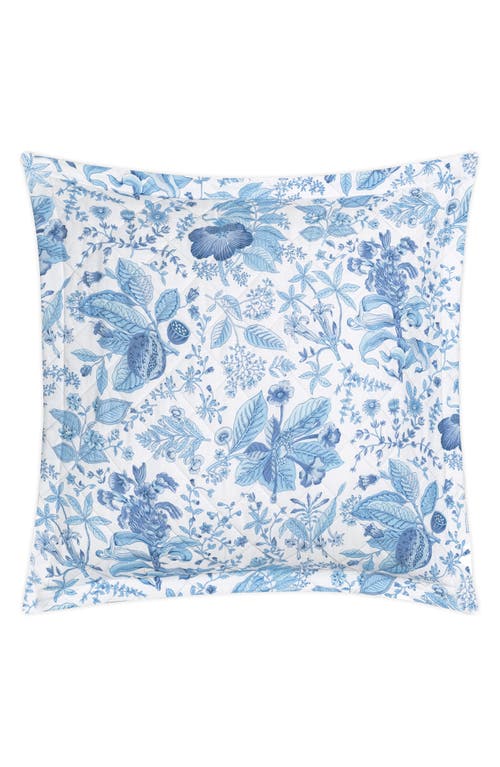 Matouk Pomegranate Quilted Linen Pillow Sham in Porcelain Blue at Nordstrom, Size Euro