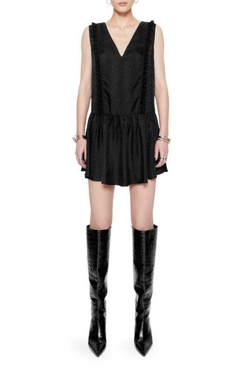 Rebecca Minkoff Valerie Lace Trim Sleeveless Silk Blend Minidress True Black at Nordstrom,