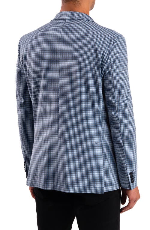 Savile Row Co Navy Check Knit Sport Coat In Navy