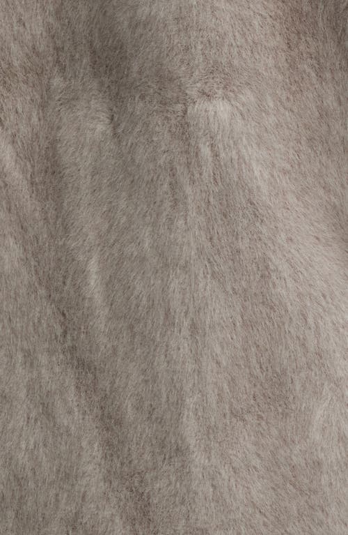 Shop Sam Edelman Notched Lapel Faux Fur Jacket In Taupe