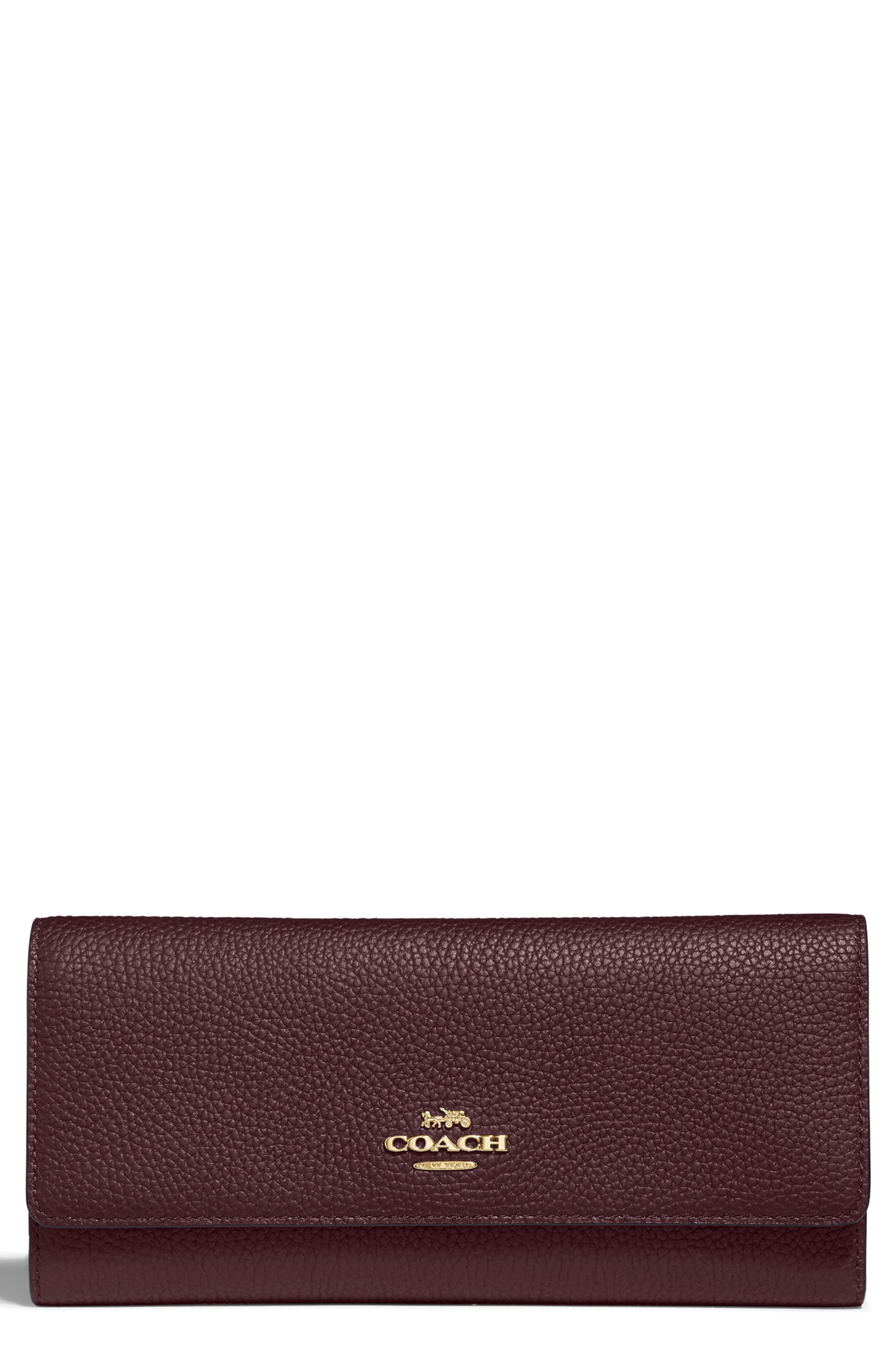 oxblood coach wallet