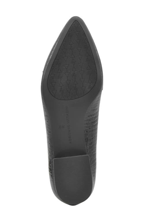 Adrienne Vittadini Pauletta Bow Pump In Black Croc Patent