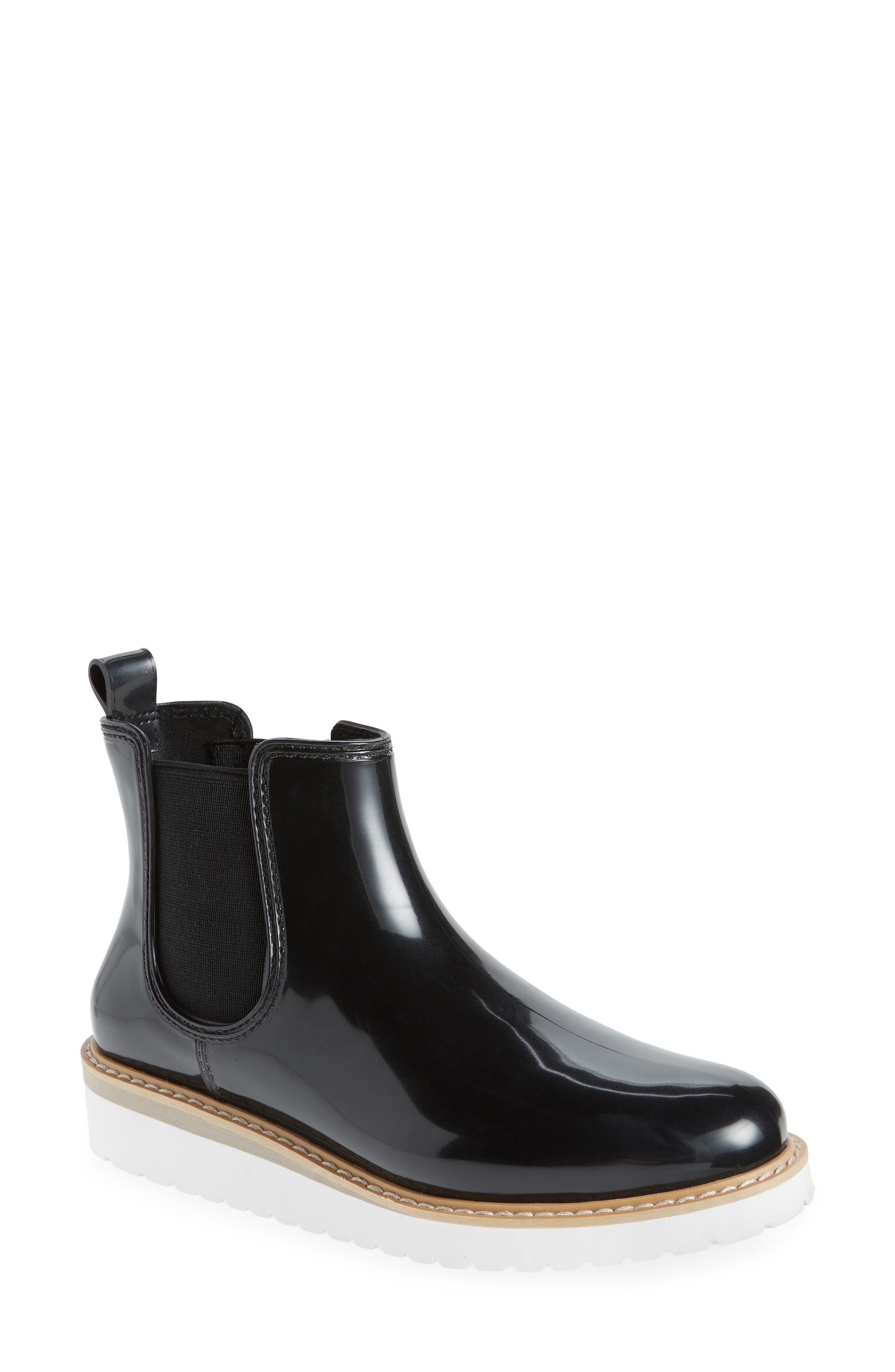 womens black chelsea rain boots