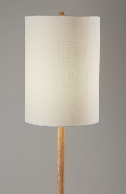 Shop Adesso Lighting Maddox Floor Lamp In Natural Wood/antique Brass