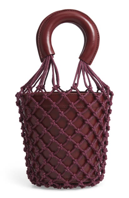 Staud Moreau Cage Bucket Bag - Red In Bordeaux