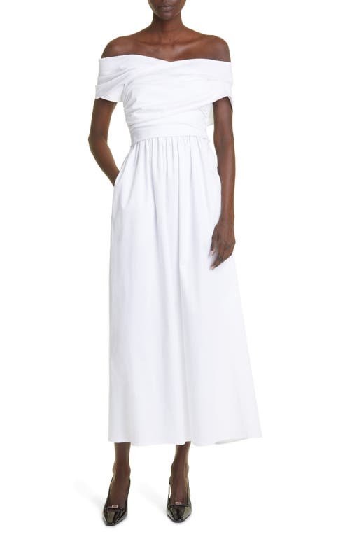 Altuzarra Corfu Off the Shoulder Dress in 000101 Natural White