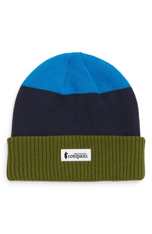 Cotopaxi Alto Colorblock Beanie in Forest Maritime