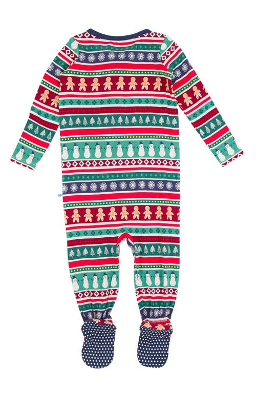 Shop Ruggedbutts Fair Isle Friends One-piece Pajamas In Green