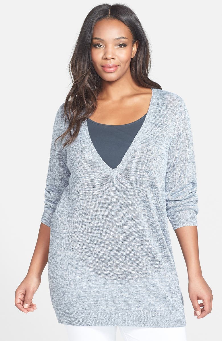 Eileen Fisher Deep V-Neck Tunic (Plus Size) | Nordstrom