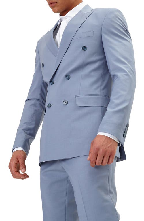 Ron Tomson Super 120s Wool Double Breasted Tuxedo Jacket In Monument