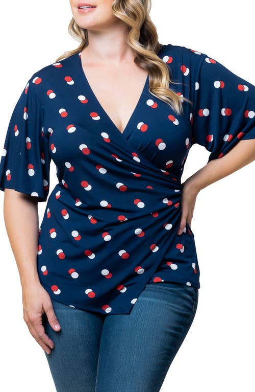 Stella Cinch Top in Navy Dot Duo